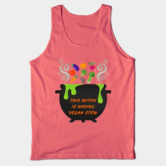 Funny Halloween Vegan Witch Stew Tank Top by VEN Apparel